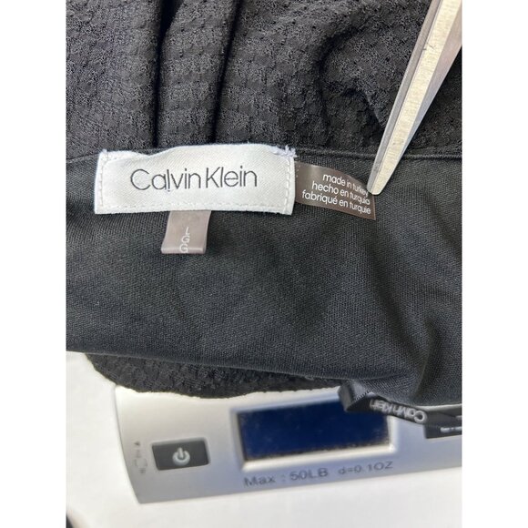 Calvin Klein Women’s 3/4 Sleeve Keyhole Front Sheer Waffle Asymmetric Tunic - Picture 5 of 10